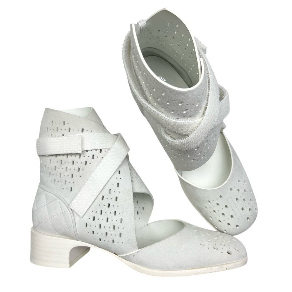 Chanel Interlocking Cc Logo Perforated Ankle Sued… - image 1